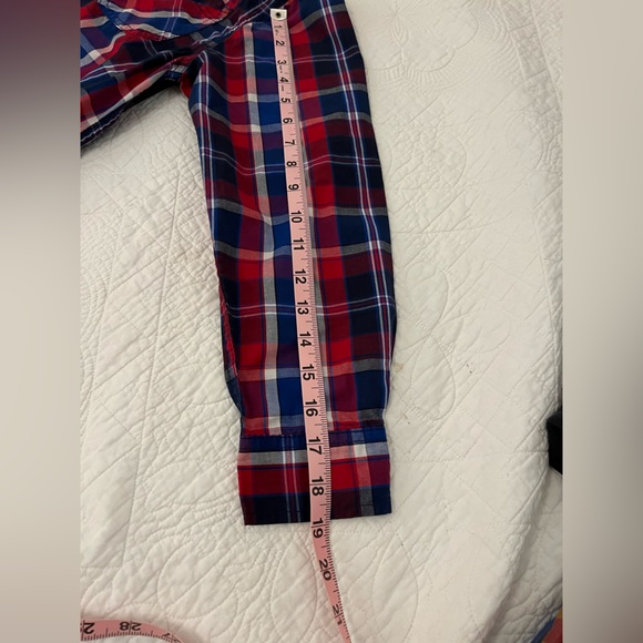 Faded Glory Red Plaid Button-Down Long-Sleeve Boys Shirt Large - Picture 3 of 6